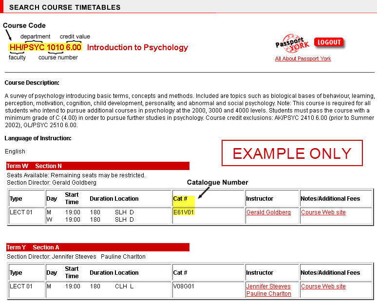 Search Course Timetables